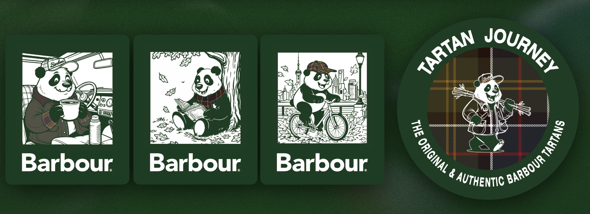 Barbour Tartan Journey illustrated card system