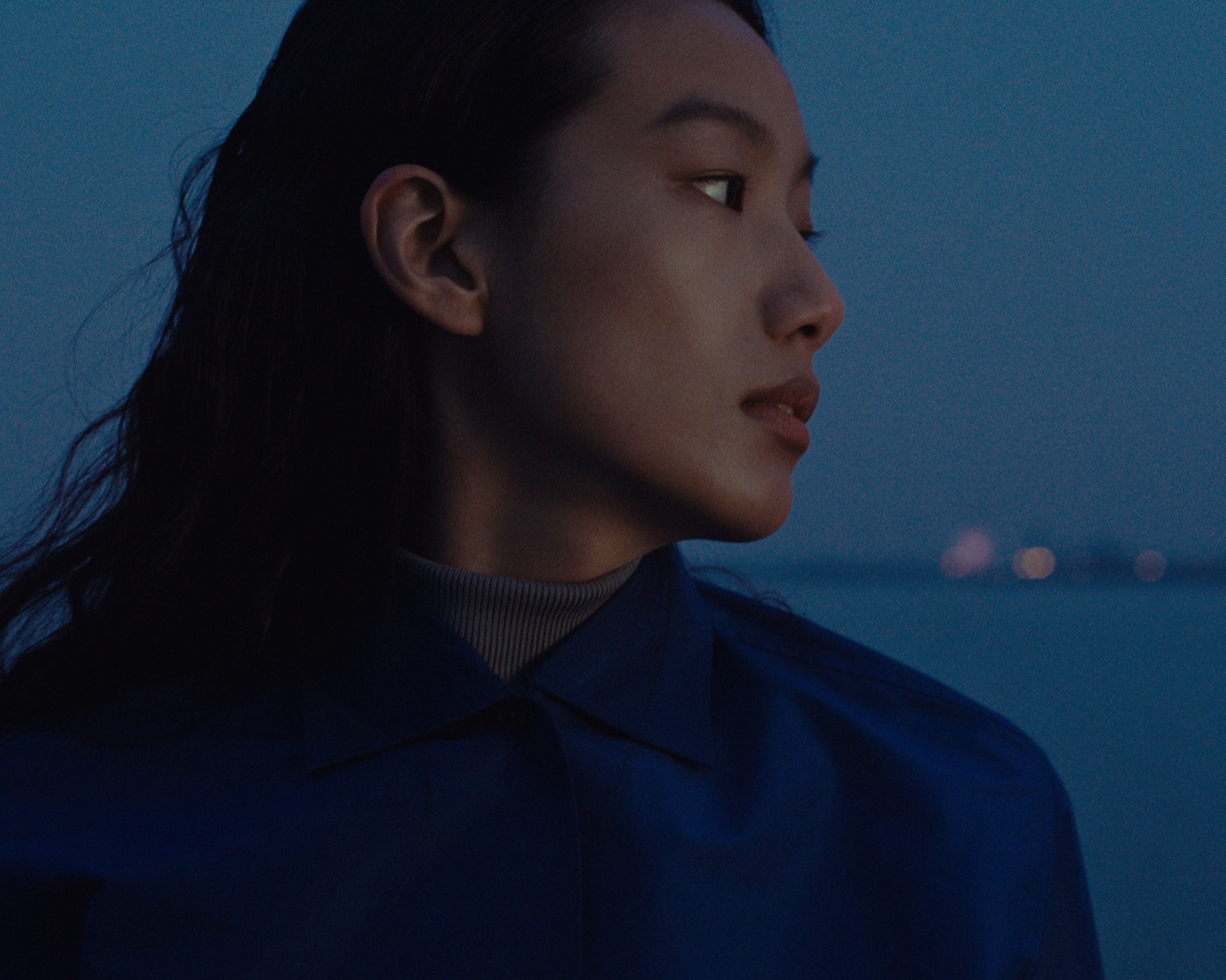 Jil Sander Lunar New Year campaign portrait in blue light