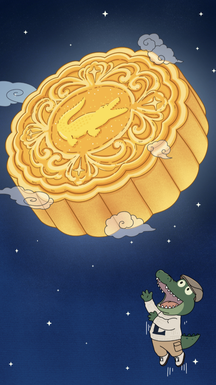 Codi reaching for a mooncake during Mid-Autumn Festival
