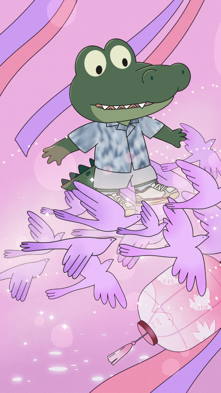 Codi surrounded by birds for Qixi