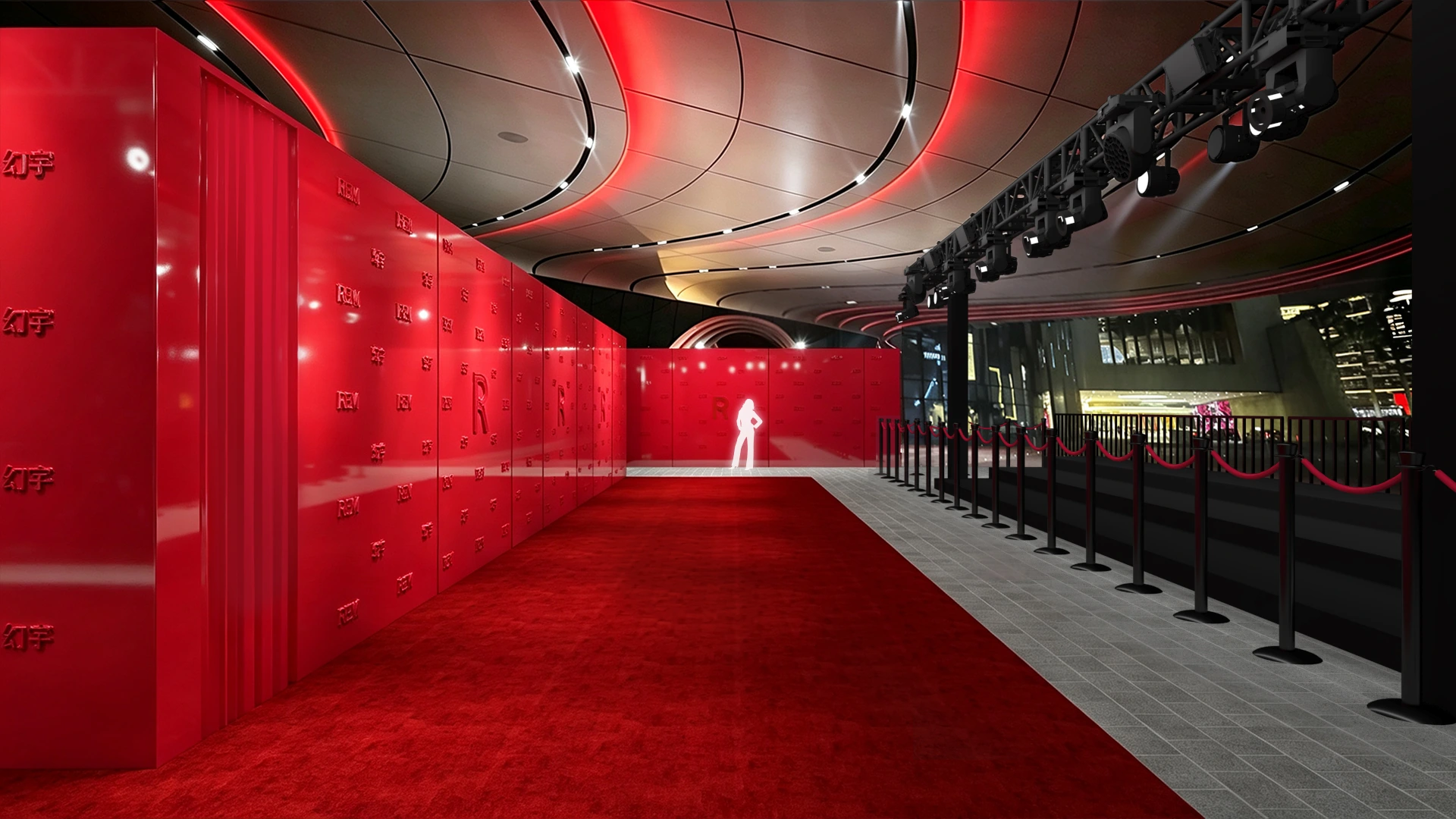 Proposal rendering of the complete red arrival corridor