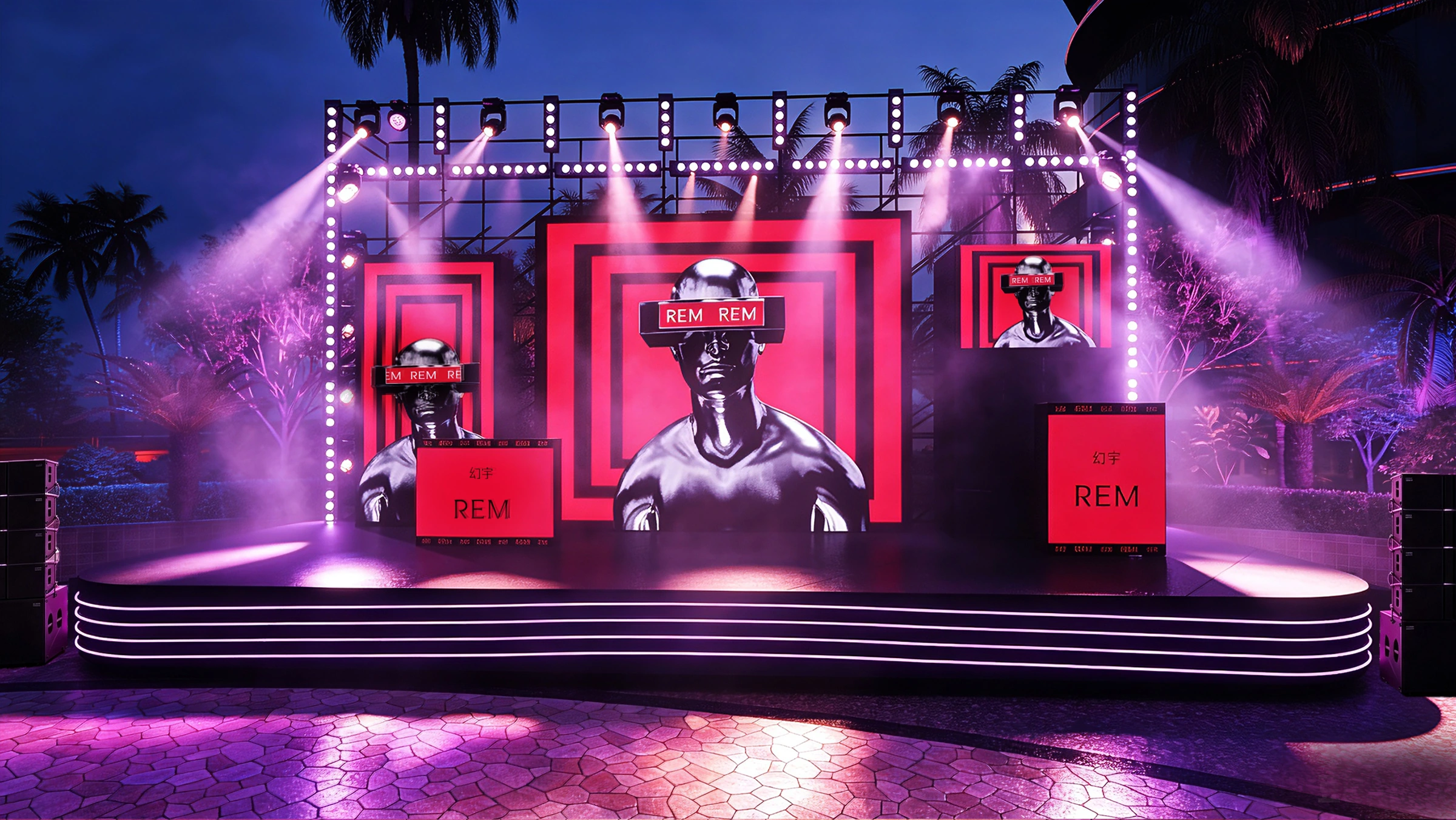 Proposal rendering of the REM stage and its screen composition