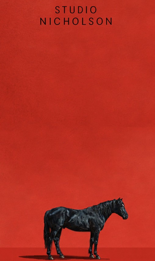 Studio Nicholson CNY 2026 red packet artwork with a black horse against a red background